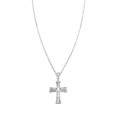 White Diamond Cross in 10k White Gold 2 Ctw